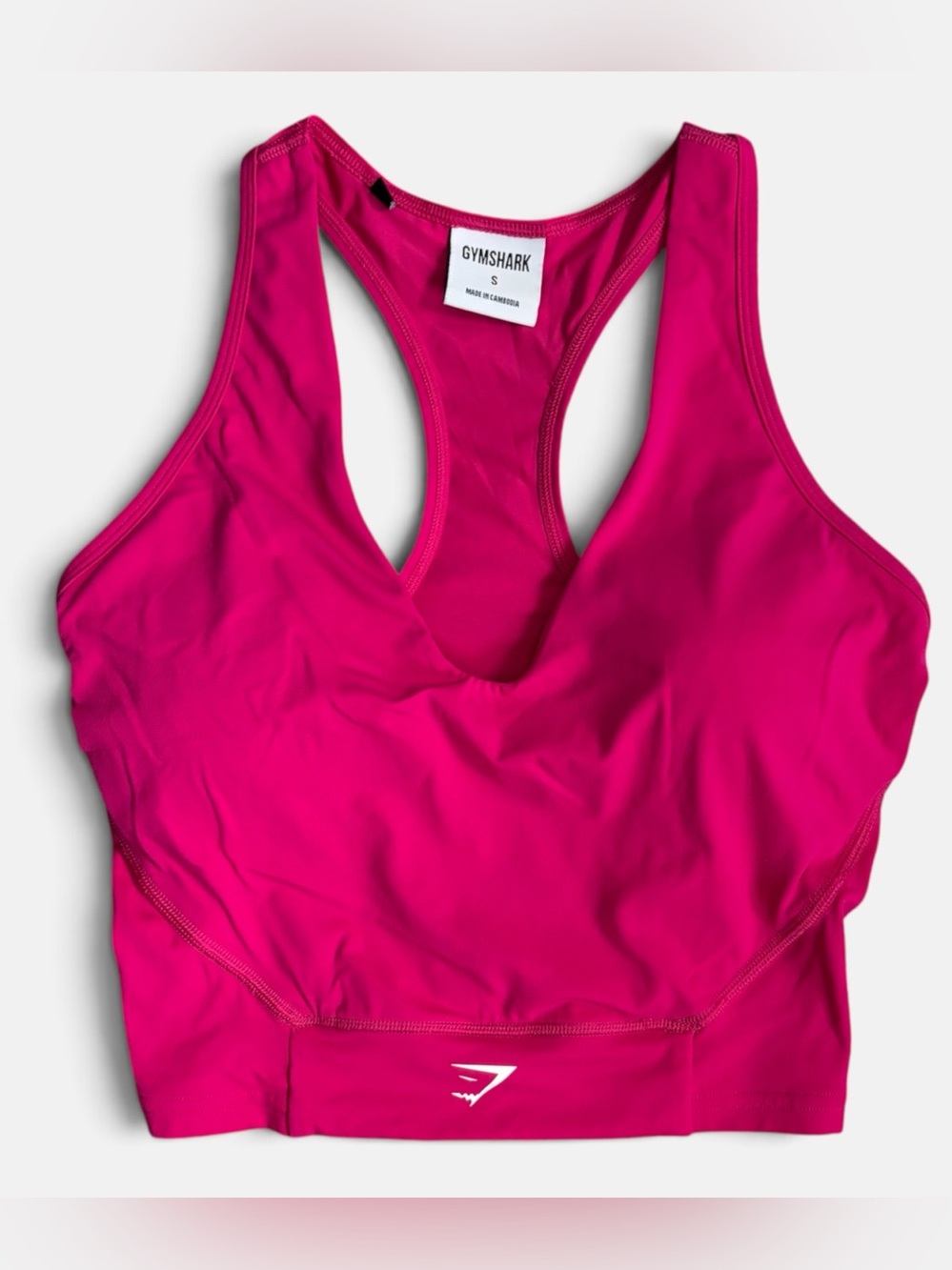 Gymshark Crop Mesh Tank Hot Pink Sz S With Pads Gym Yoga Sports Athletic EUC